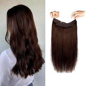 Sassina Invisible Wire Hair Extensions 14 Inch Remy Human Hair Natural Extension
